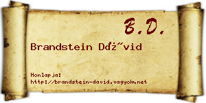 Brandstein Dávid névjegykártya
